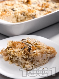 Запеканка  от карфиол с ориз, спанак и сирене пармезан на фурна - снимка на рецептата
